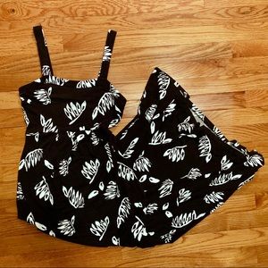 LOFT Black & White Print Maxi Dress